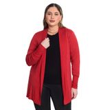 Cardigan Molecotton Viscose Secret Glam Vermelho Plus G3