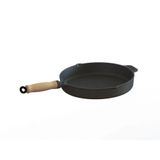 Frigideira Ferro Fundido Sem Tampa Cabo Madeira 22cm