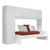 Roupeiro com Cama Multimóveis para Colchão 190x90cm Branca