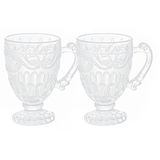 Jogo De Canecas Xícaras De Cristal Imperial Transparente 190ml 2 Peças - Lyor