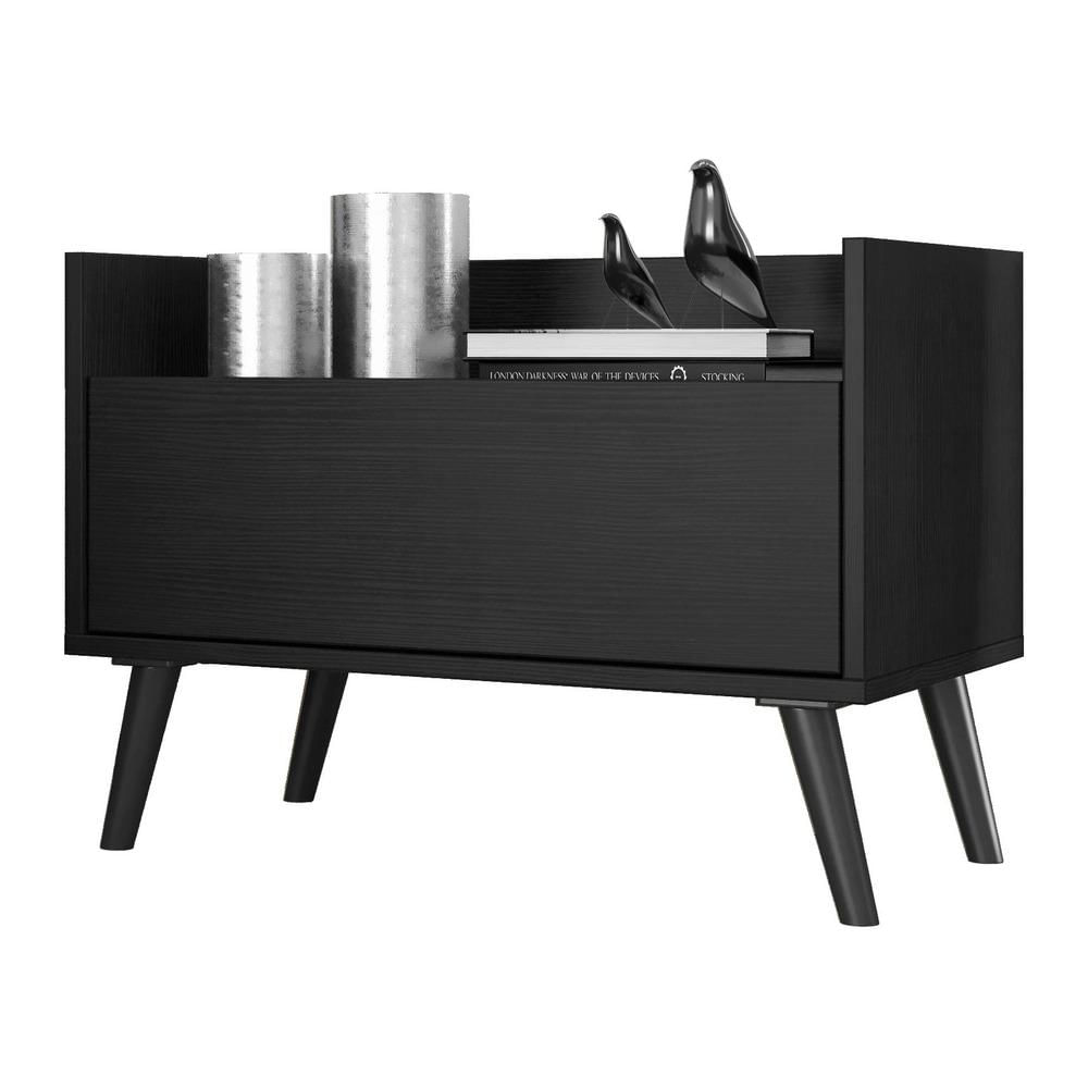 Mesa De Cabeceira 60cm Retrô Multimóveis V3627 Preta