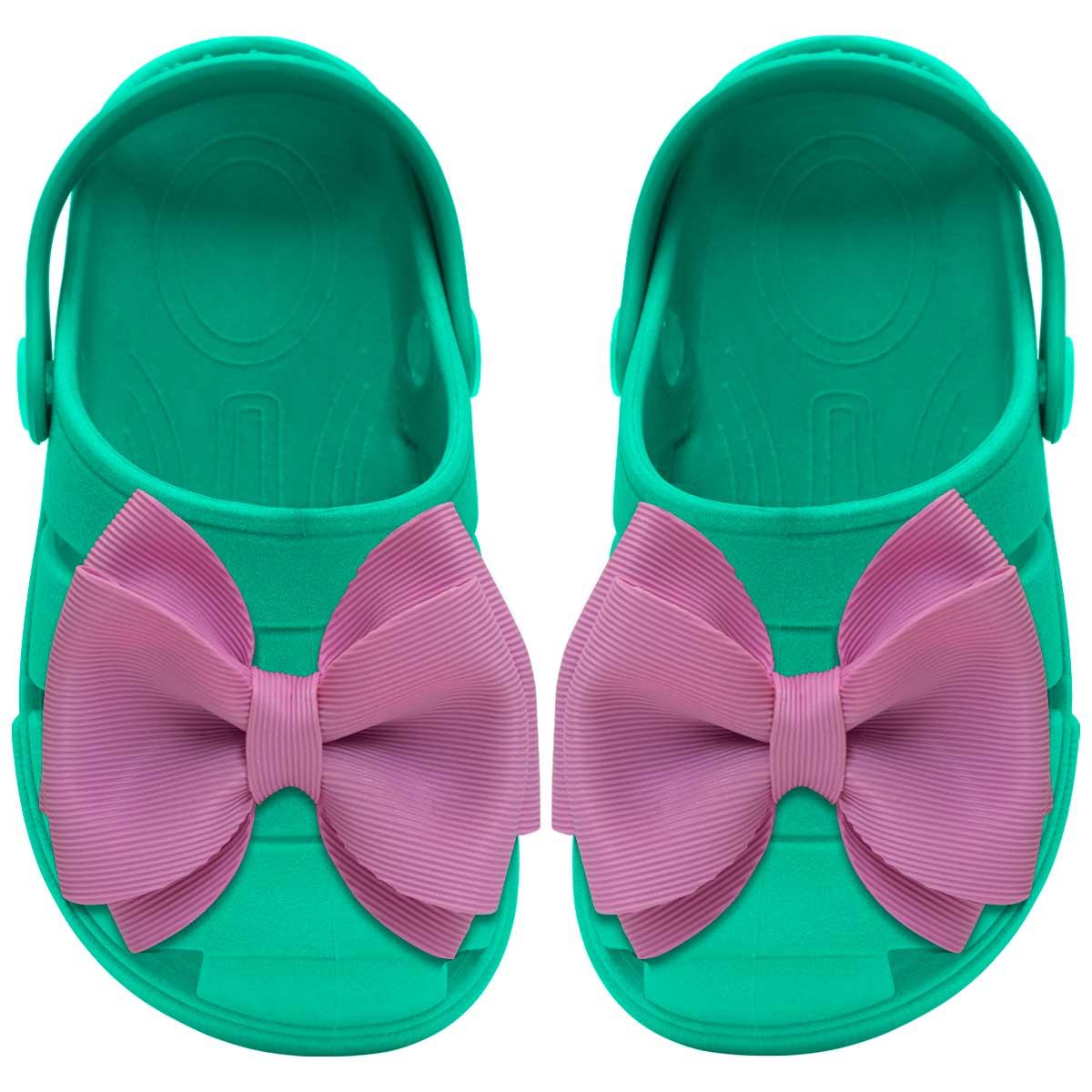 Sandalia Babuche Infantil Menina 21ao28 Chinelo Leve 12.106 Cor:verde,tamanho:21/22