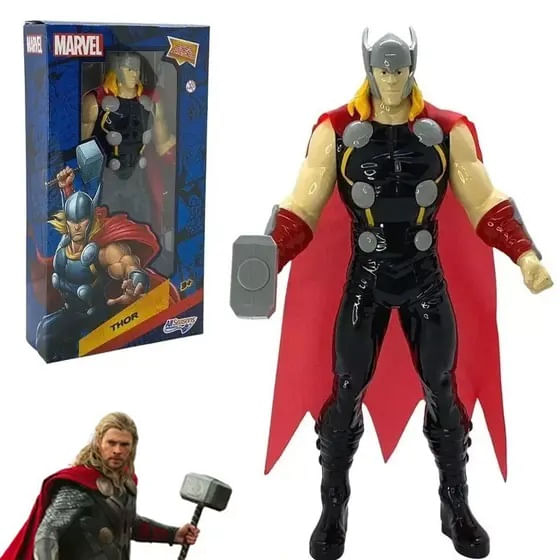 Boneco Marvel Thor 22cm - Brinquedo Trovão - Boneco Dos Vingadores - Marvel All Seasons - Panami