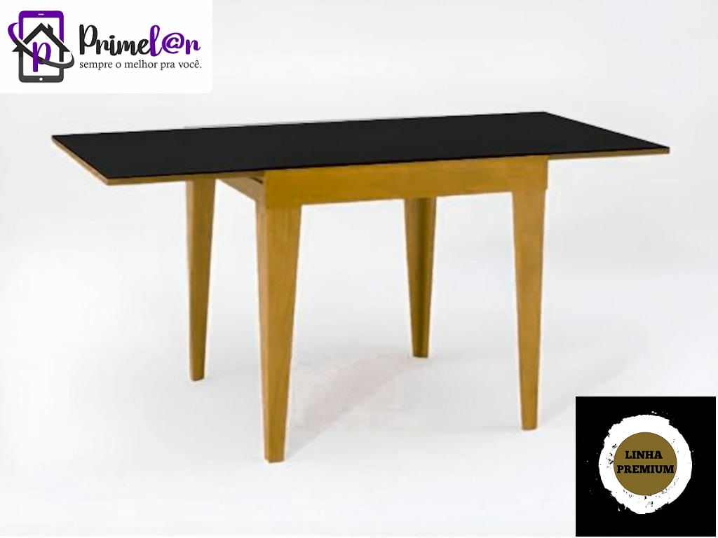 Mesa De Jantar Extensível 0.80 A 1.60 Com Vidro Pés Madeira Tock