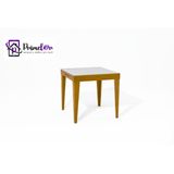 Mesa De Jantar Extensível 0.80 A 1.60 Com Vidro Pés Madeira Tock