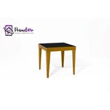 Mesa De Jantar Extensível 0.80 A 1.60 Com Vidro Pés Madeira Tock