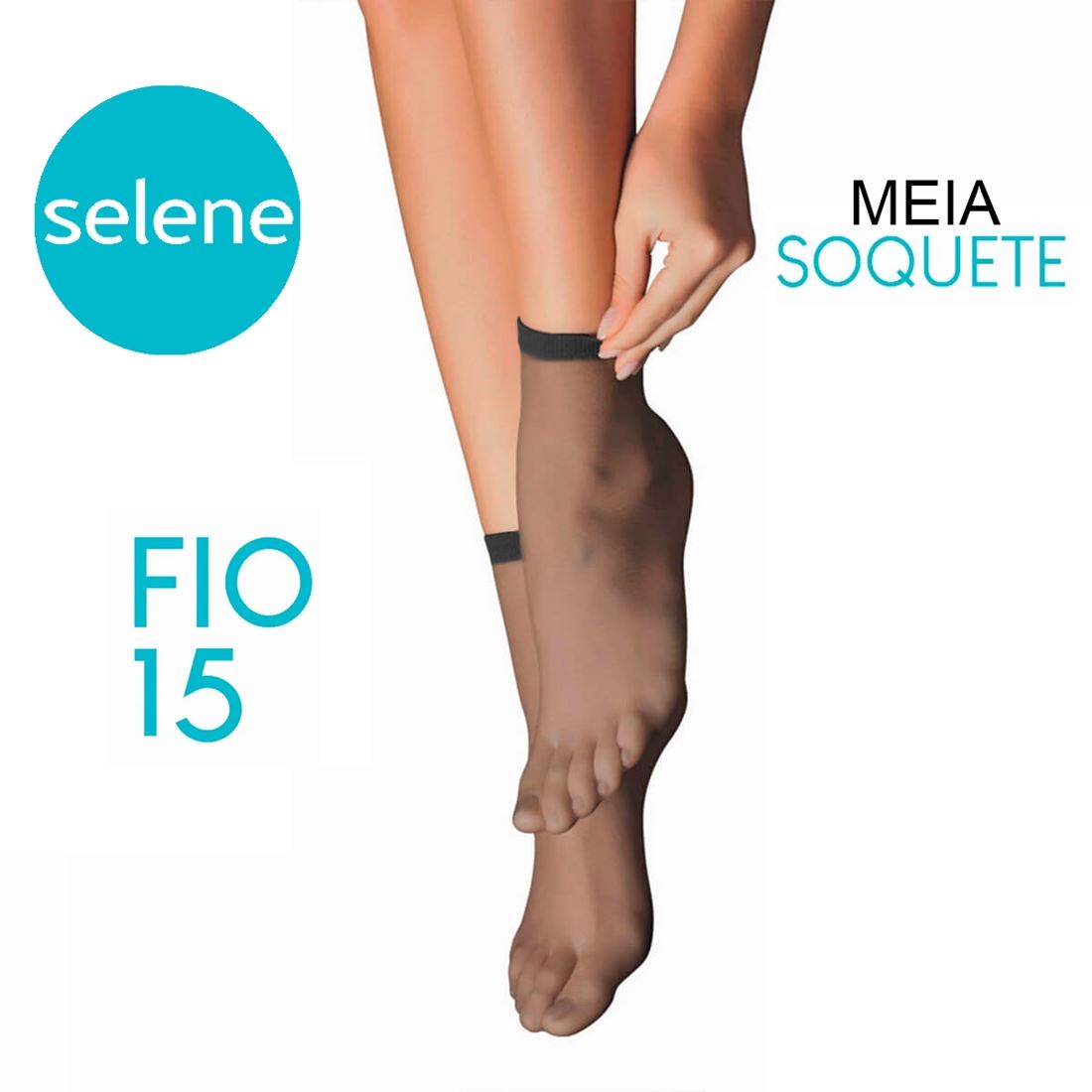 Meia Soquete Feminina Fio 15