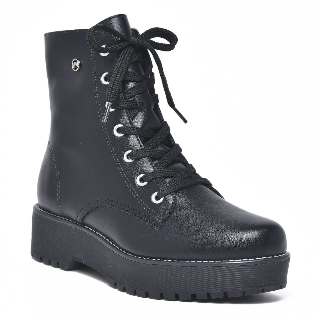 Bota Coturno Via Marte Flatform Preto Feminino / 23-602-01