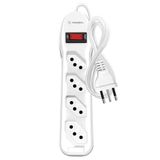 Filtro de Linha Pratik 4 Tomadas 2P+T Circuit Breaker 1m Branco