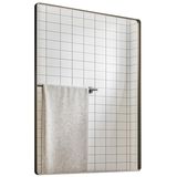 Espelho Decorativo Skkar Retang 92x62 Moldura 25 Cm Preto Dhom