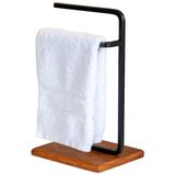 Porta Toalha Lovell Bancada Lavabo Base Madeira Peroba Preto Dhom