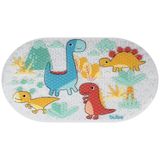 Tapete Para Banho Infantil Dinossauros Buba Colorido 39x69cm Ventosa Pvc