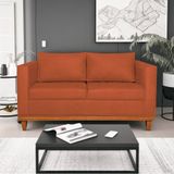 Sofá 2 E 3 Lugares Europa 180 Cm Estilo Conforto E Elegância Suede Terracota - Amarena Móveis