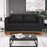 Sofá 2 E 3 Lugares Europa 180 Cm Estilo Conforto E Elegância Suede Preto - Amarena Móveis