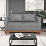 Sofá 2 E 3 Lugares Europa 180 Cm Estilo Conforto E Elegância Suede Cinza - Amarena Móveis