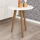 Mesa Lateral Bechara Decor Brilhante 44 cm com Pés Palito - Off White