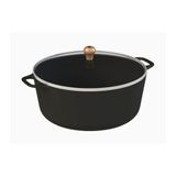 Caçarola Gourmet Ferro Fundido Alça Ferro Tampa Vidro 26cm