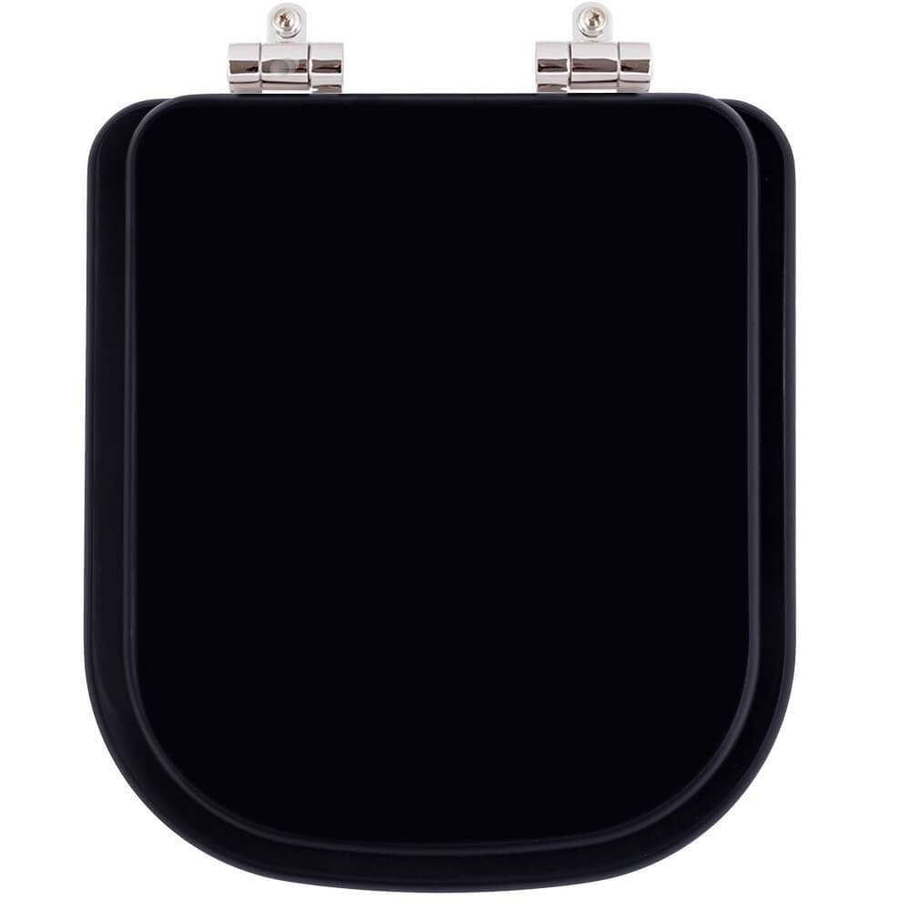 Assento Sanitário Poliester Soft Close Axis Preto Para Vaso Deca