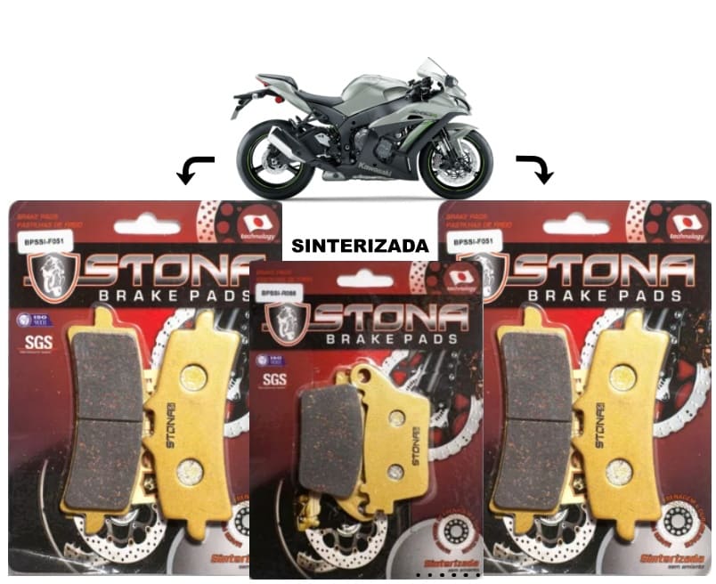 Kit Pastilha Freio Stona D/t Zx-10r 1000 Ninja Se 2018-2022
