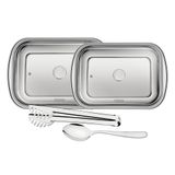 Jogo De Assadeiras Tramontina Cosmos 64310150 Inox Com Acessórios E Tampa De Vidro