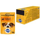 Caixa 18un Ração Úmida Pedigree Sachê Cães Adultos Raças Pequenas Cordeiro Ao Molho 100g