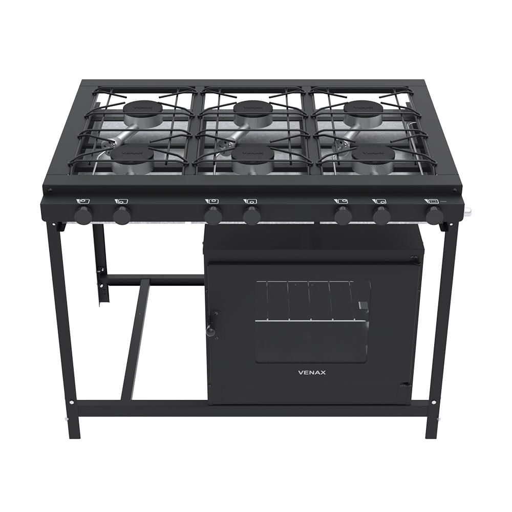 Fogão 6 Bocas Venax Industrial Com Forno Preto - Nffi 630 Fogão 6 Bocas Venax Industrial Com Forno Preto - Nffi 630