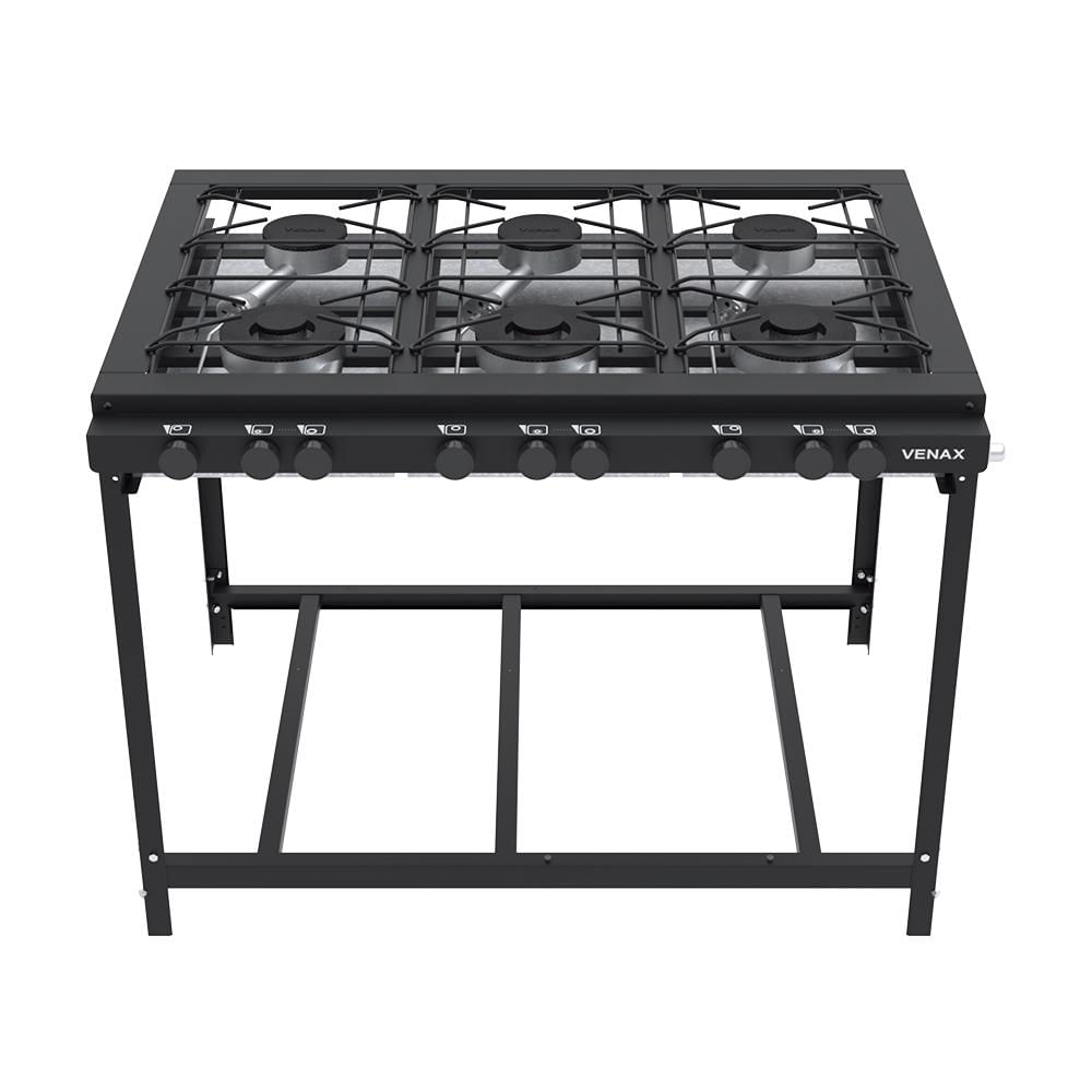 Fogão 6 Bocas Venax Industrial Preto - Nfi 630-2 Fogão 6 Bocas Venax Industrial Preto - Nfi 630-2