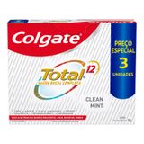 Kit Creme Dental Colgate Total 12 Clean 90g -  3 Unidades