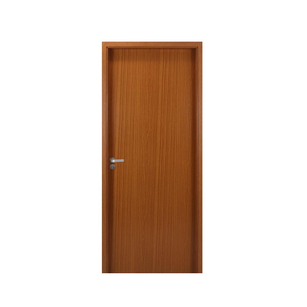 Kit Porta de Madeira Lisa 215x84cm com Batente de MDF Ultra 12cm Melamínico MGM Mogno