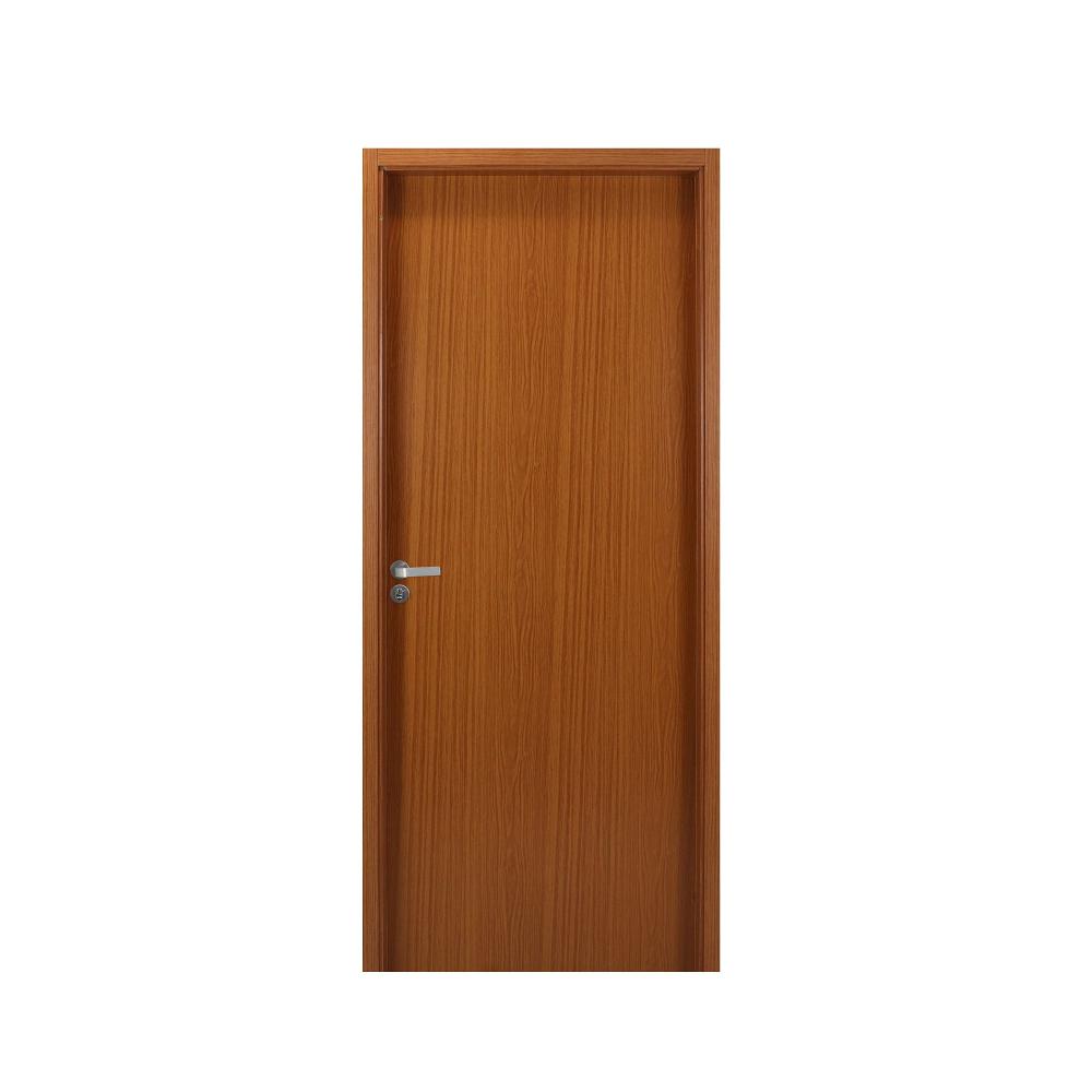 Kit Porta de Madeira Lisa 215x74cm com Batente de MDF Ultra 12cm Melamínico MGM Mogno