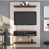 Painel para TV até 43 Polegadas com Nichos Mister Espresso Móveis Off White/pinho