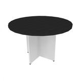 Mesa de Jantar Redonda Anne Bramov Móveis Branco/Preto