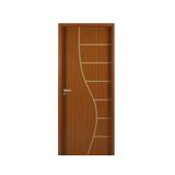 Kit Porta de Madeira Decorada 215x74cm com Batente de MDF Ultra 12cm Cantareira MGM Mogno