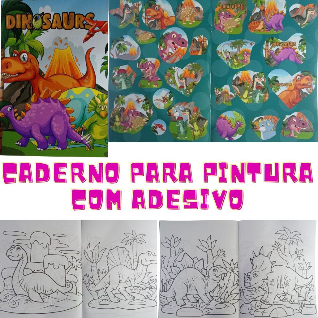 Dinossauros - Colorindo com adesivos - Ed. Online