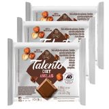 Chocolate Garoto Talento Diet Avelã Para Dietas Com Ingestão Controlada De Açúcares 25g | Kit Com Três Unidades