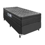 Cama Box Solteiro + Colchão Portobel De Mola Arezzo Black