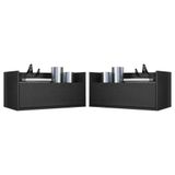 Kit Com 2 Mesas De Cabeceira 60cm Suspensa Multimóveis V3632 Preta