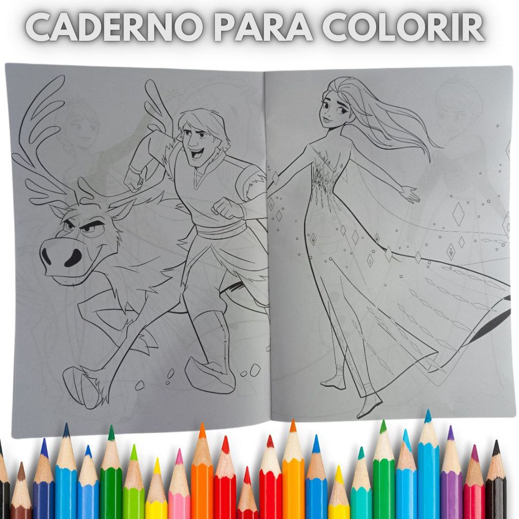 Livro 16 Desenhos Para Colorir Com Adesivos Modelo:frozen - Carrefour