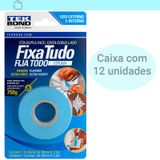Caixa 12 Fita Dupla Face Espuma Fixa Tudo 24mm X 1,5m