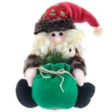 Enfeite Natal Boneco Papai Noel De Prateleira Tecido 21cm