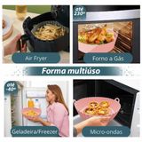 Kit Forma De Silicone Para Airfryer + Protetor Reutilizável