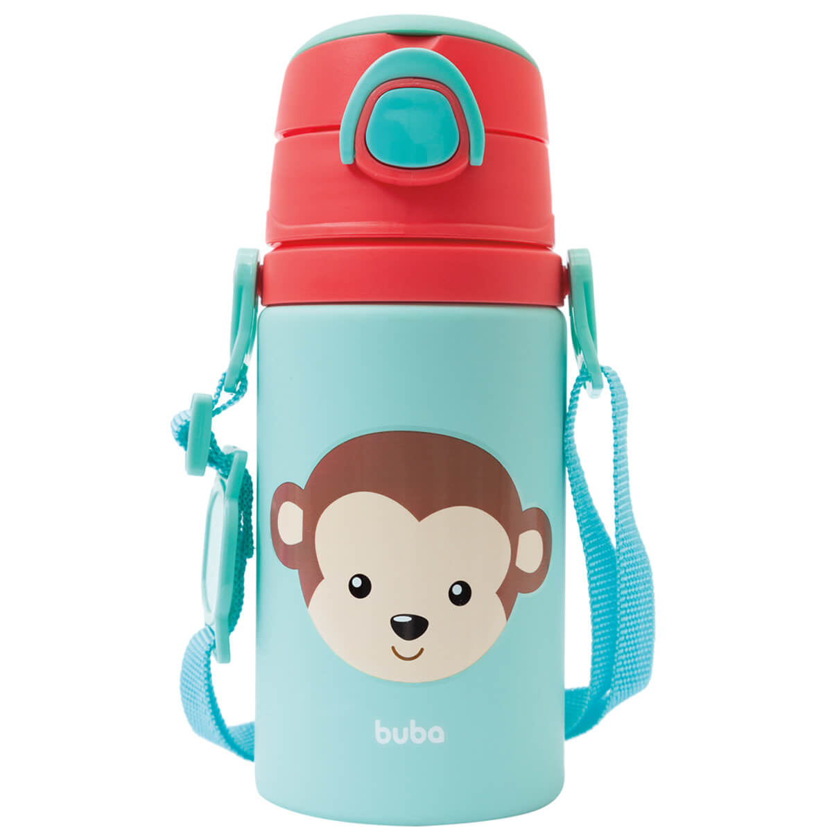 Garrafa De Água Infantil Suco Chá Garrafinha Buba Verde Macaco 450ml Verde Criança Squeeze