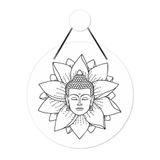 Flâmula Buda Com Flor 30cmx30cm - Cria Arte Laser Branco
