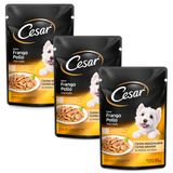 Kit 3 Ração Úmida Para Cachorro Cesar Adulto Sabor Frango Marinado Em Sachê 85g