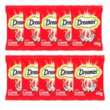 Caixa 10un Petisco Dreamies Gatos Adultos Carne 40g
