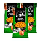 Kit 3 Salgadinho Aperitivo Plinc Show Sabor Cebola E Salsa 50g