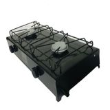 Fogão Fogareiro Preto 2 Bocas A Gas Camping Pesca - Mishe