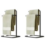 Kit 2 Porta Toalha Toalheiro Duplo Lovell Bancada Preto Cozinha Lavabo Dhom