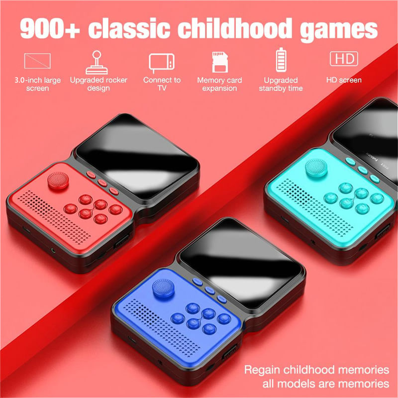 Portátil Video Game Console 16 Bits 900 Jogos Clássicos (vermelho)