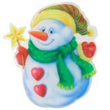 Decoração Adesivo Gel Natal Boneco De Neve 18cm